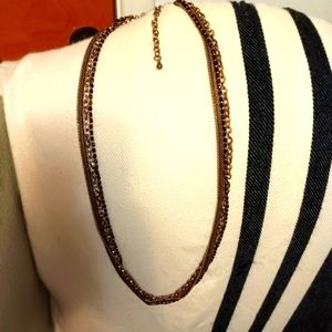 Chicos Multi Strand Chain Necklace 36"to39" Bronze Tone Boho Festival Jewelry
